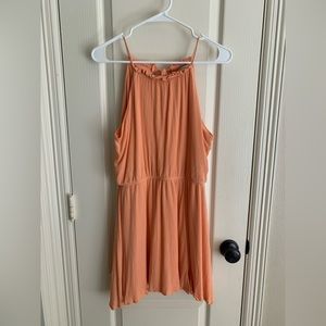 Blue Rain Orange Halter Dress